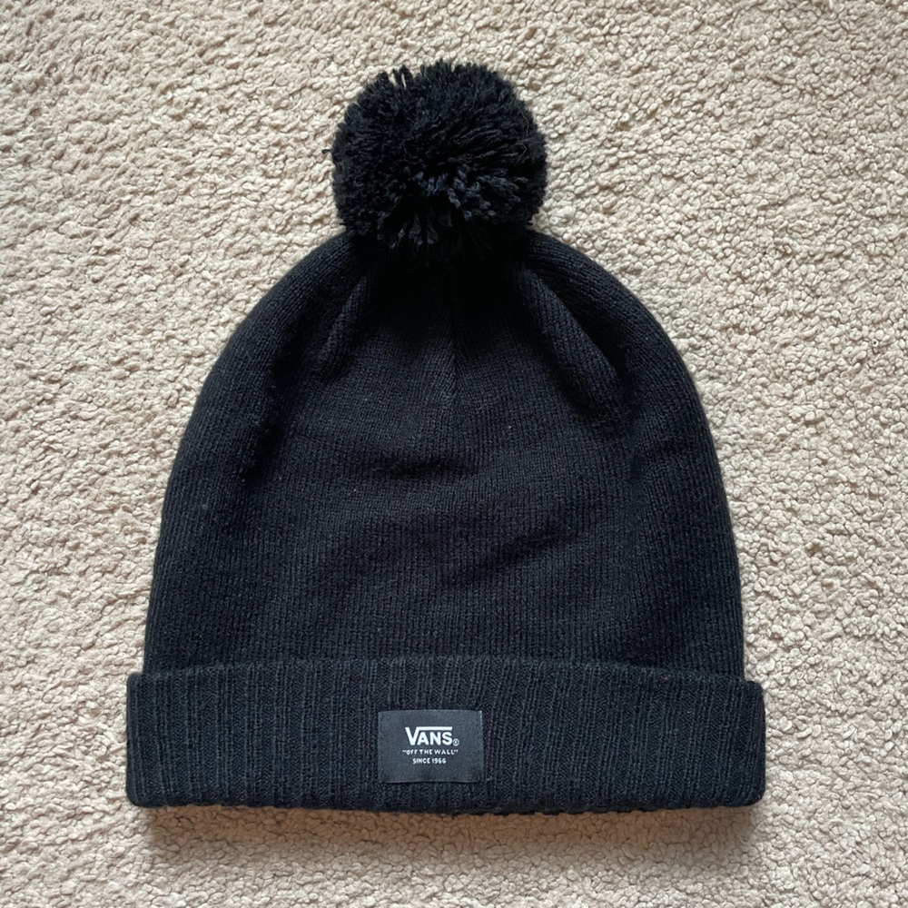 Vans Classic Black Beanie with Pom-Pom